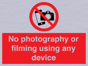 No photography or filming using any device